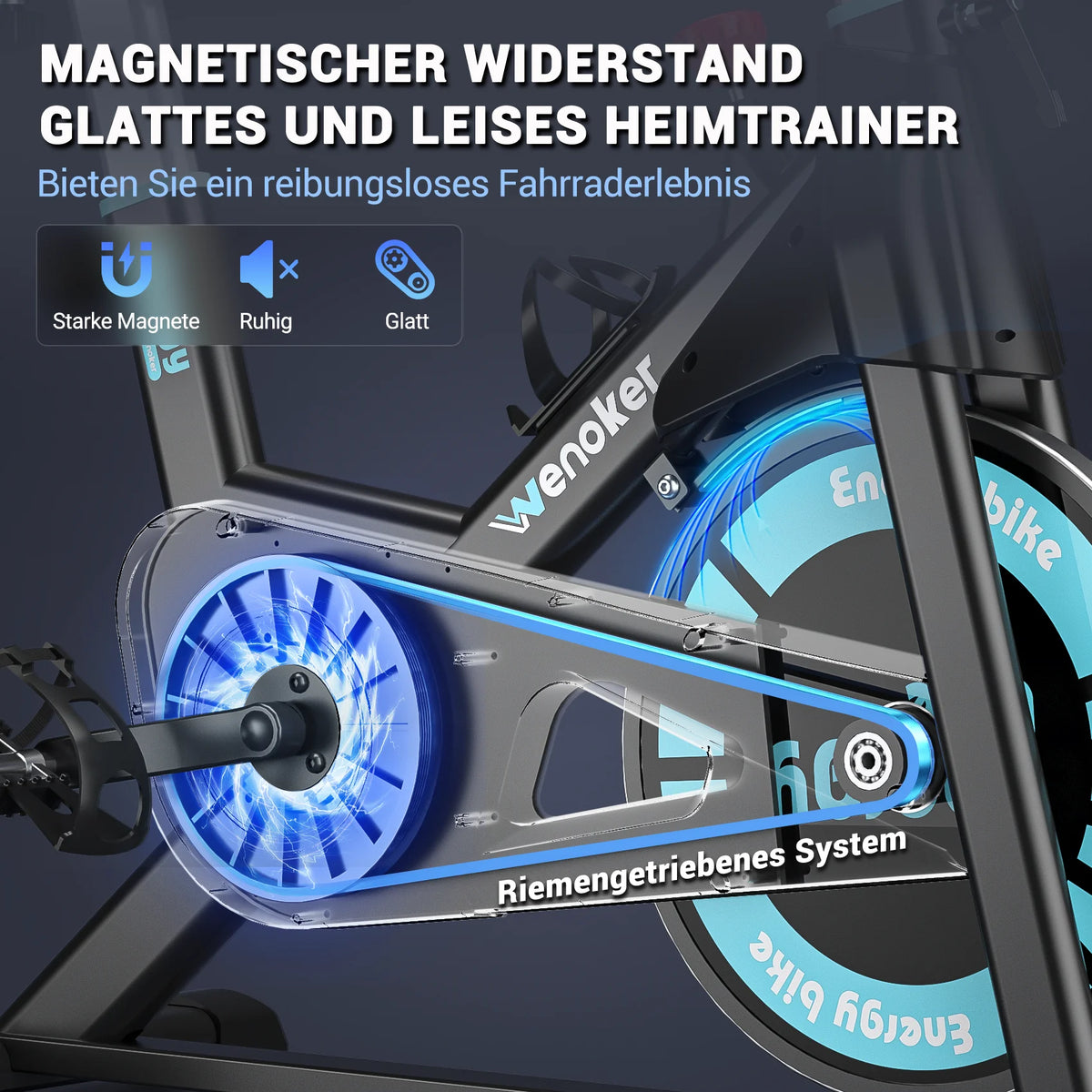 Wenoker Heimtrainer mit App & LCD – Magnetwiderstand, bis 160 kg | Thryvo Fitness