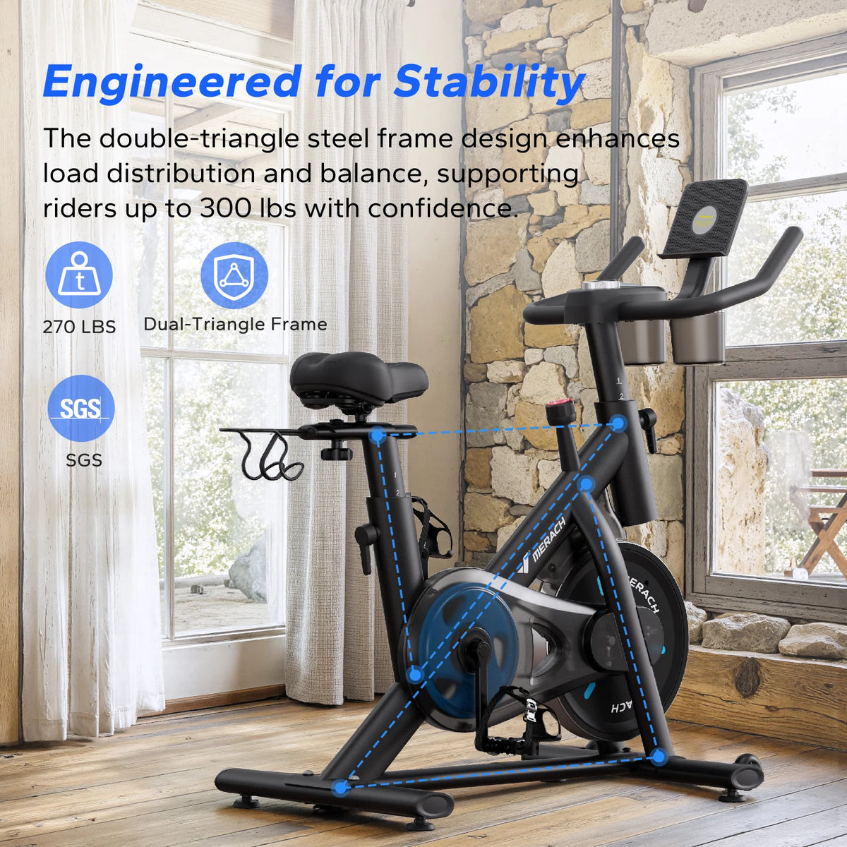 MERACH Heimtrainer S26B2 – App, Magnetwiderstand, leise, bis 122 kg | Thryvo Fitness