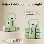 Verstellbares Kurzhantel & Kettlebell Set 4-in-1 – bis 5 kg, für Frauen & Home Gym | Thryvo Fitness