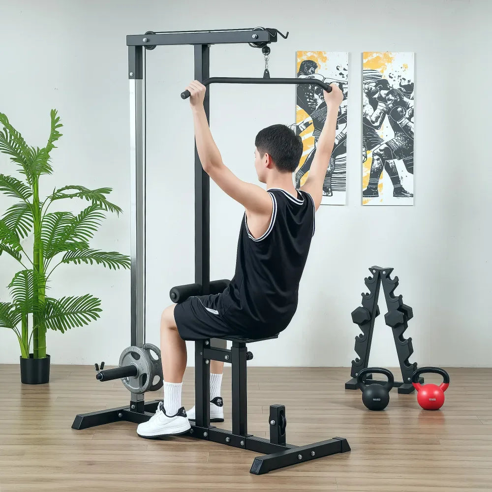 Multifunktionale Kraftstation mit Seilzug & verstellbarem Sitz – bis 60 kg | Thryvo Fitness