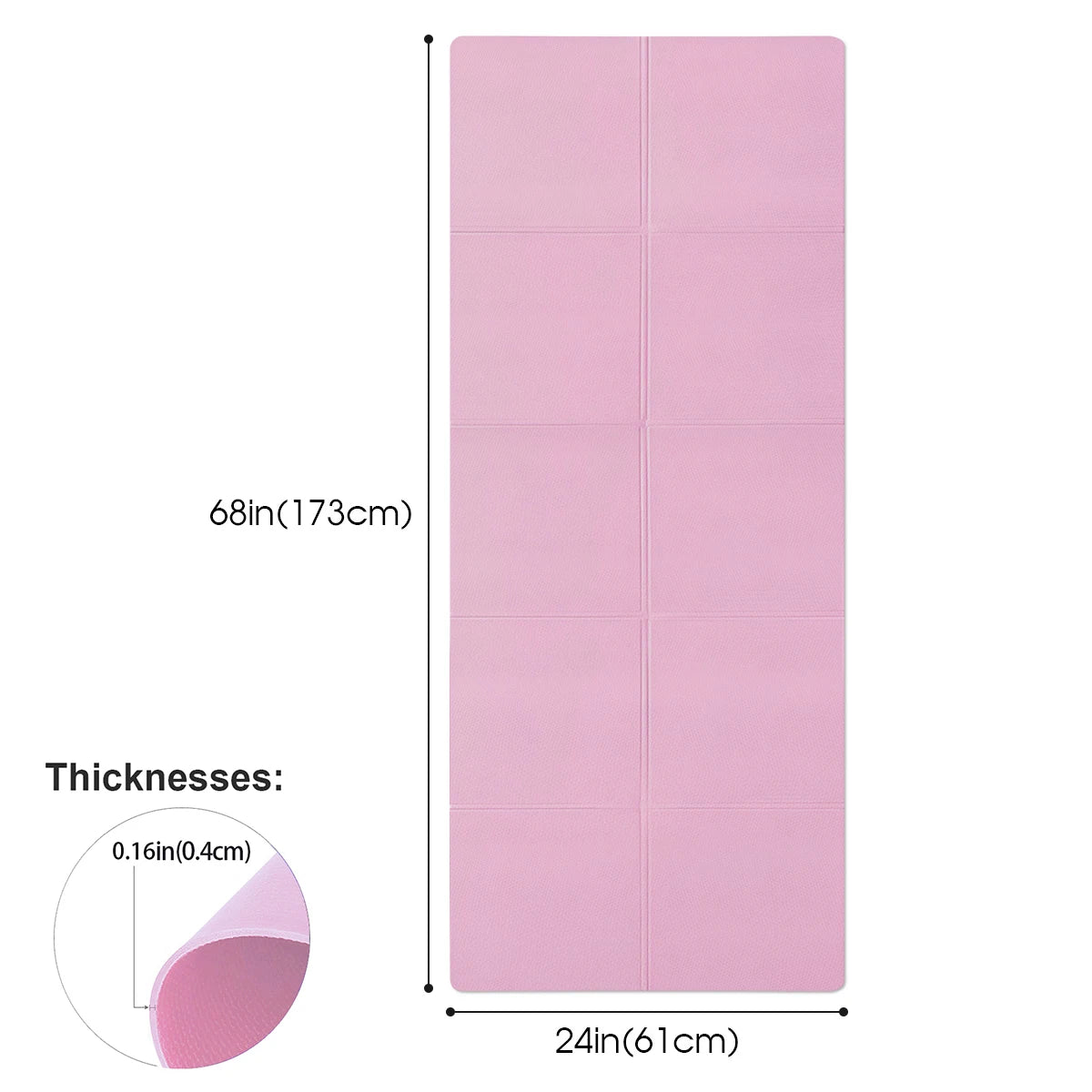 Yogamatte 4 mm – EVA, rutschfest, 173 x 61 cm, Yoga, Pilates & Fitness | Thryvo Fitness