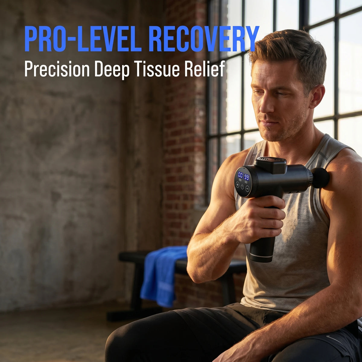Profi Massagepistole 99 Stufen – 8 Aufsätze, USB-C, 6 Std. Akku, leise für Muskelregeneration | Thryvo Fitness