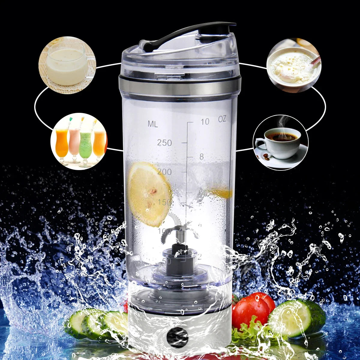 250ml Elektrischer Mini Protein Shaker – USB oder Batterie, BPA-frei, für Gym, Reisen & Kaffee | Thryvo Fitness