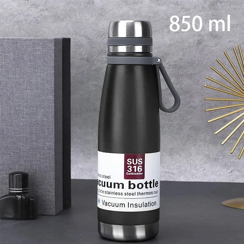 Edelstahl Thermoskanne 850–1500 ml – 316 Lebensmittelstahl, Vakuumisoliert für Outdoor, Camping & Reisen | Thryvo Fitness