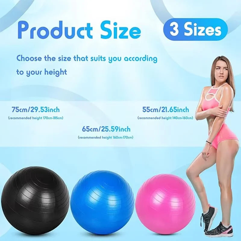 Gymnastikball 55 / 75 cm – aufblasbar, verdickt, Yoga, Pilates & Balance | Thryvo Fitness
