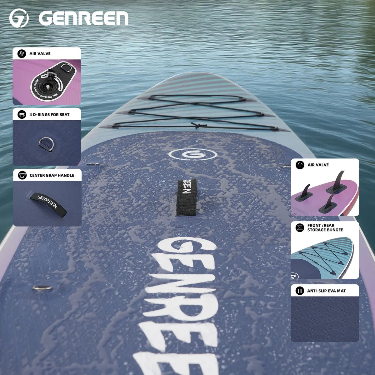 Aufblasbares SUP Board im Farbverlauf-Design 305×76×15 cm – für Frauen & Anfänger, Yoga & Fitness | Thryvo Fitness