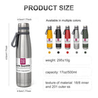 Edelstahl Thermoskanne 850–1500 ml – 316 Lebensmittelstahl, Vakuumisoliert für Outdoor, Camping & Reisen | Thryvo Fitness