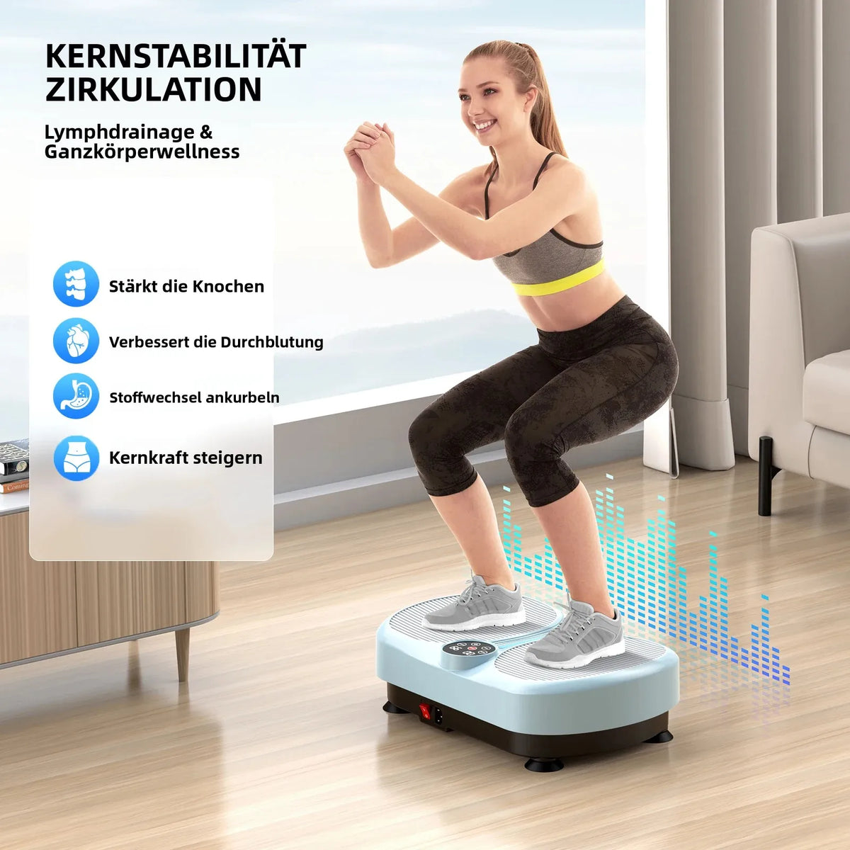 Vibrationsplatte Agilithor – 120 Stufen, Widerstandsbänder, Ganzkörper, Versand aus DE | Thryvo Fitness