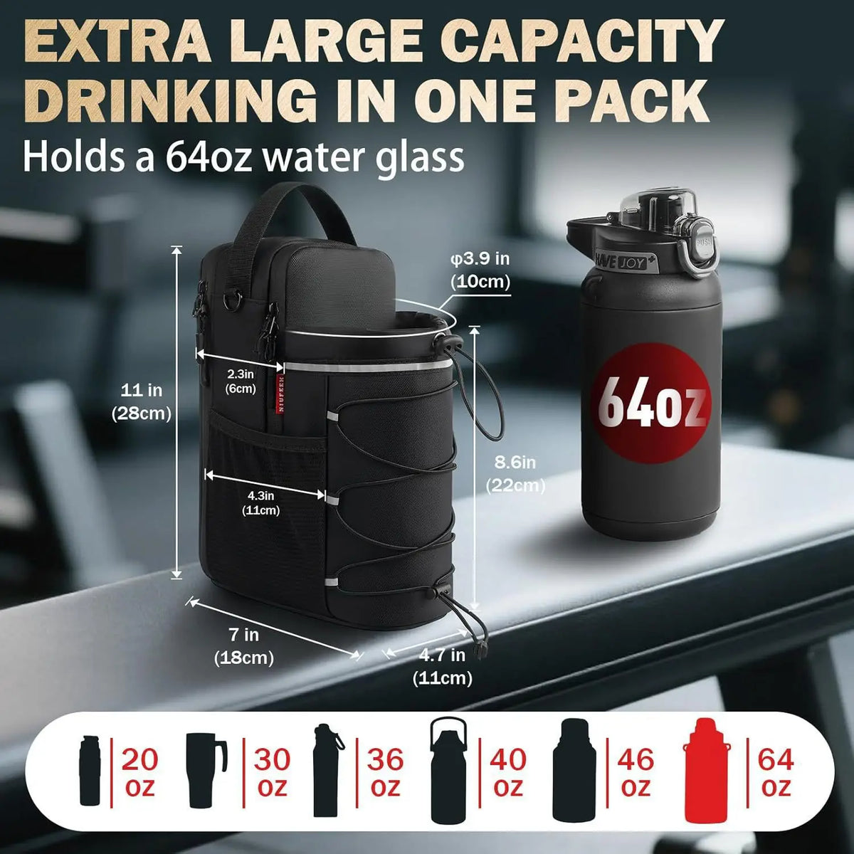 Gym Magnetische Flaschentasche XL – Große Kapazität, Crossbody & Outdoor Sport | Thryvo Fitness