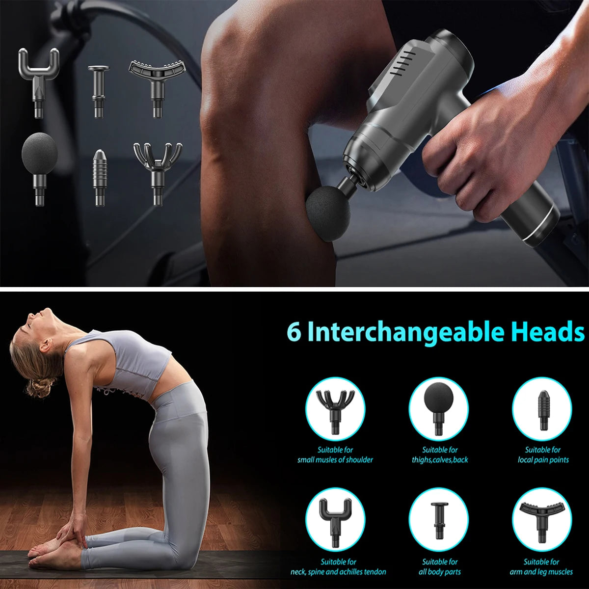 Elektrische Massagepistole mit Drucksensor – leise, 6h Akku, USB-C | Thryvo Fitness