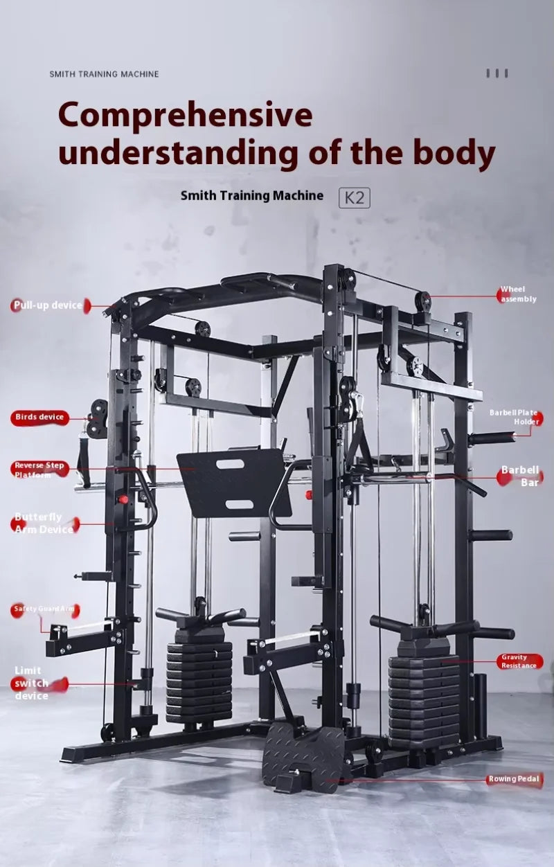 Multifunktionale Smith Machine – Power Cage für kommerzielles & Home Gym | Thryvo Fitness