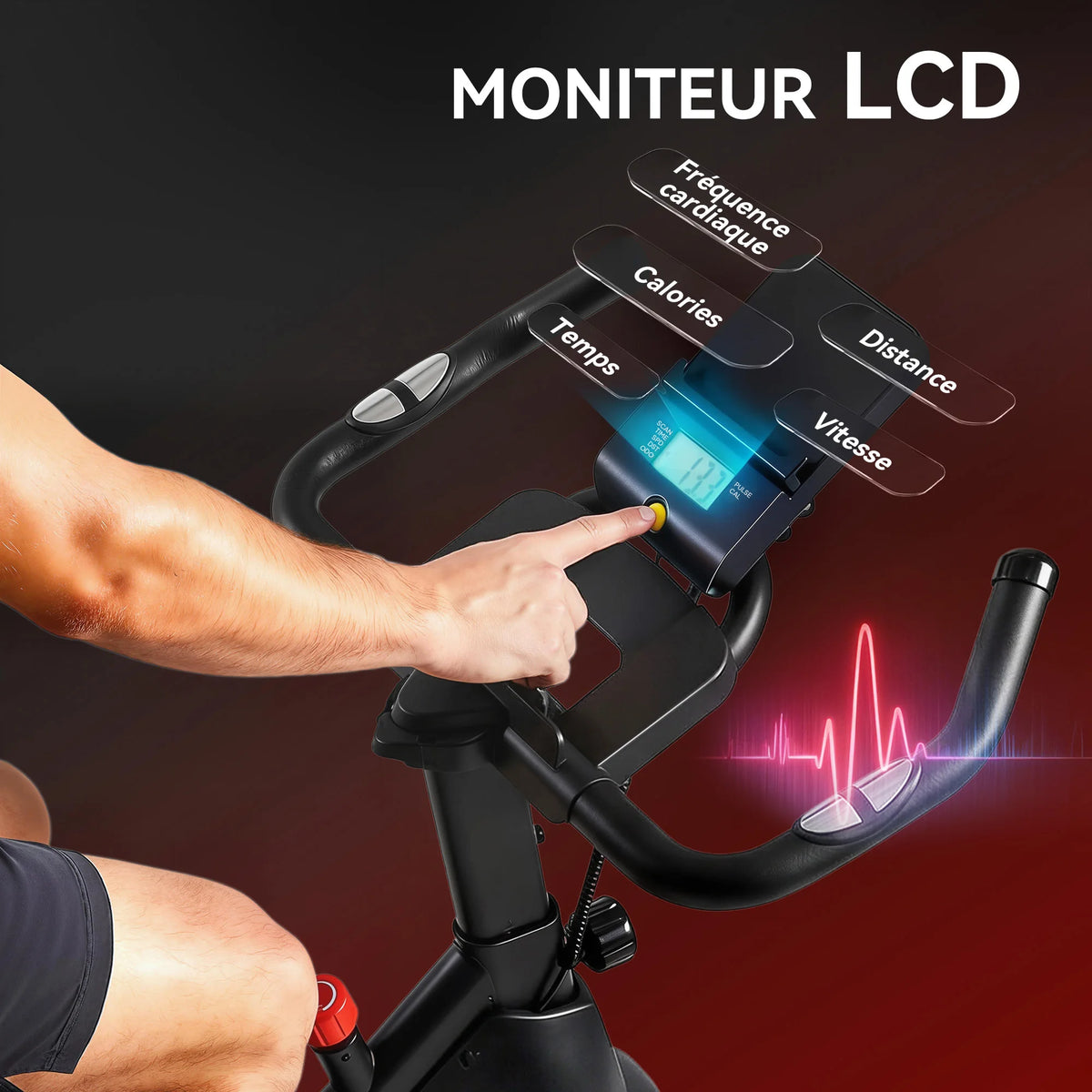 SPORTNOW Heimtrainer Bike – Magnetwiderstand, LCD, leise, bis 120 kg | Thryvo Fitness