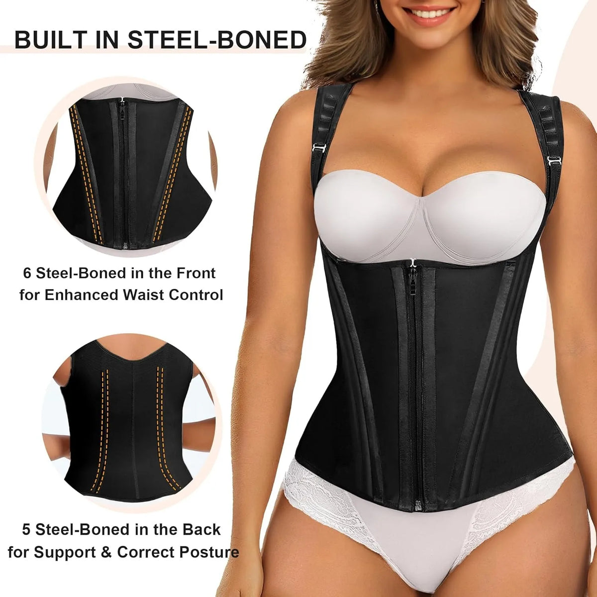 Taillenkorsett – Waist Trainer für Damen mit Stahlstäben