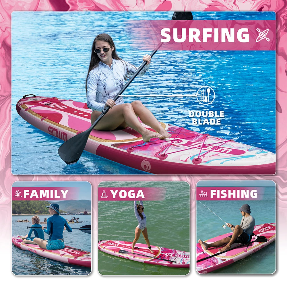 Sowm Pink Aufblasbares SUP Board 335×86×15 cm – bis 185 kg, All-Round, Komplett-Set | Thryvo Fitness