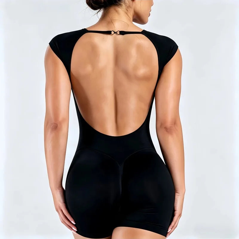 Damen Gym Jumpsuit – Nahtloser Rückenfreier Einteiler für Yoga, Fitness & Sport | Thryvo Fitness