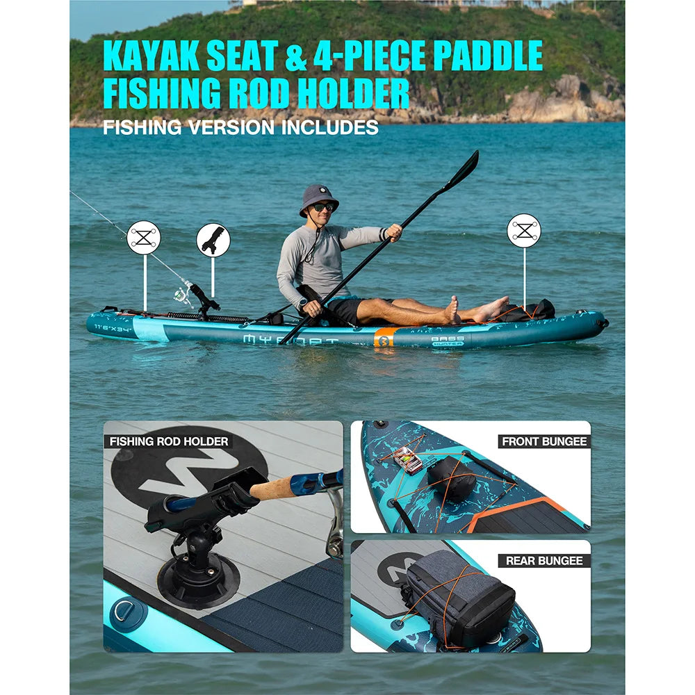 Myboat Aufblasbares SUP Board 351×86×15 cm – bis 195 kg, Komplett-Set mit Zubehör | Thryvo Fitness