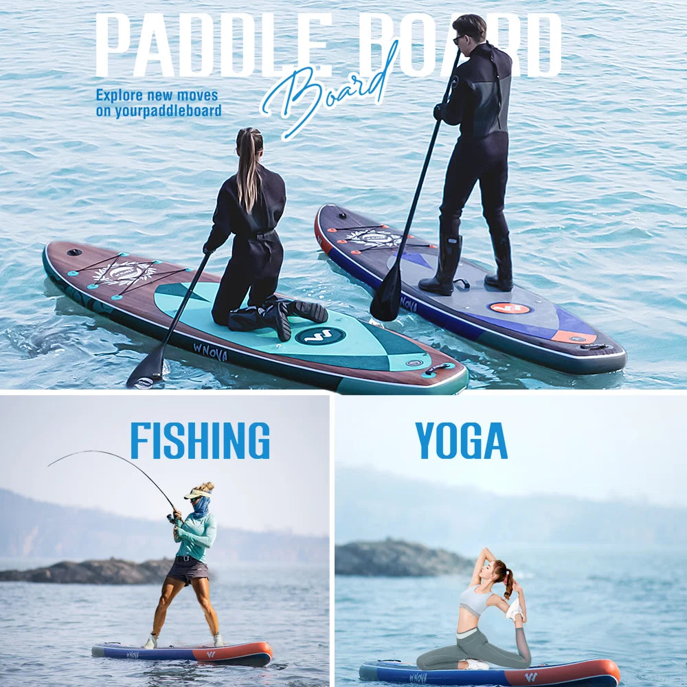 WNOVA W025 Ultraleichtes Aufblasbares SUP Board 350×86×15 cm – Yoga, Angeln, Reisen | Thryvo Fitness