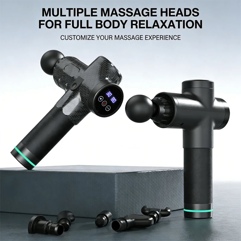 Tiefenmuskelmassagepistole – 30 Stufen, Touchscreen, 6 Aufsätze für Nacken, Rücken & Beine | Thryvo Fitness