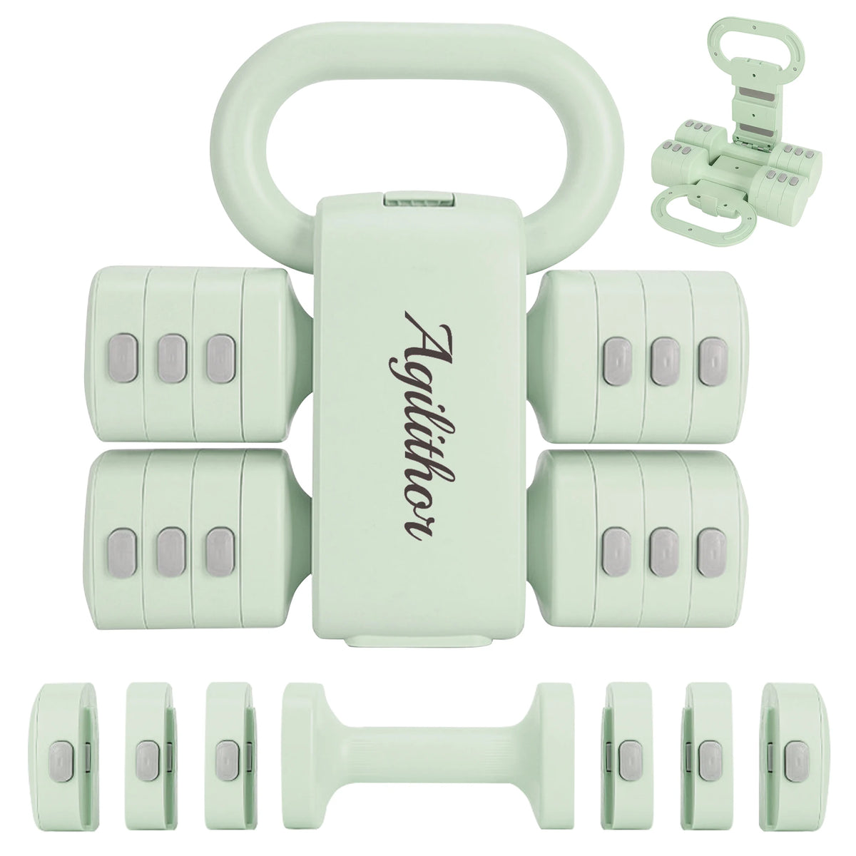 Verstellbares Kurzhantel & Kettlebell Set 4-in-1 – bis 5 kg, für Frauen & Home Gym | Thryvo Fitness