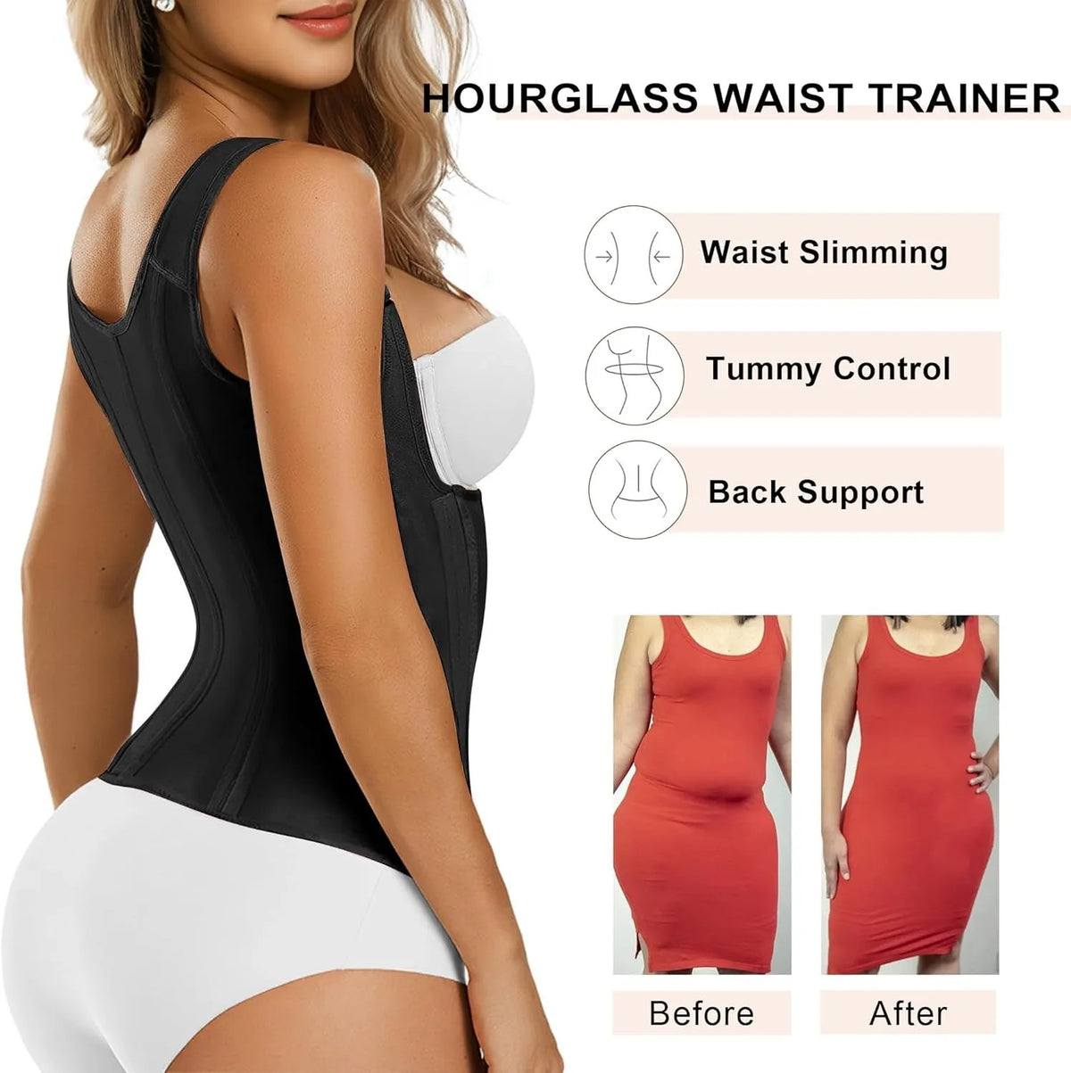 Taillenkorsett – Waist Trainer für Damen mit Stahlstäben