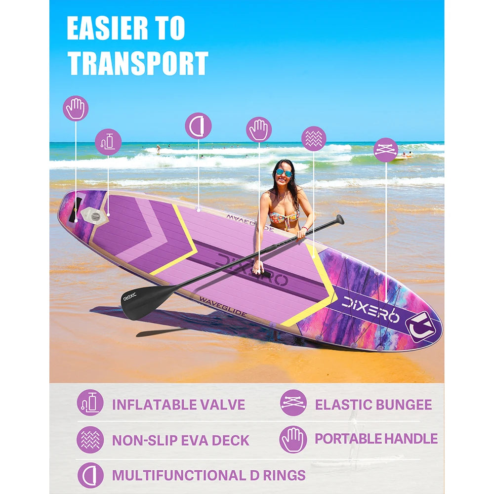 DIXERO Aufblasbares SUP Board 335×84×15 cm – bis 170 kg, All-Round, Komplett-Set | Thryvo Fitness