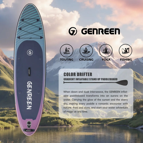 Aufblasbares SUP Board im Farbverlauf-Design 305×76×15 cm – für Frauen & Anfänger, Yoga & Fitness | Thryvo Fitness