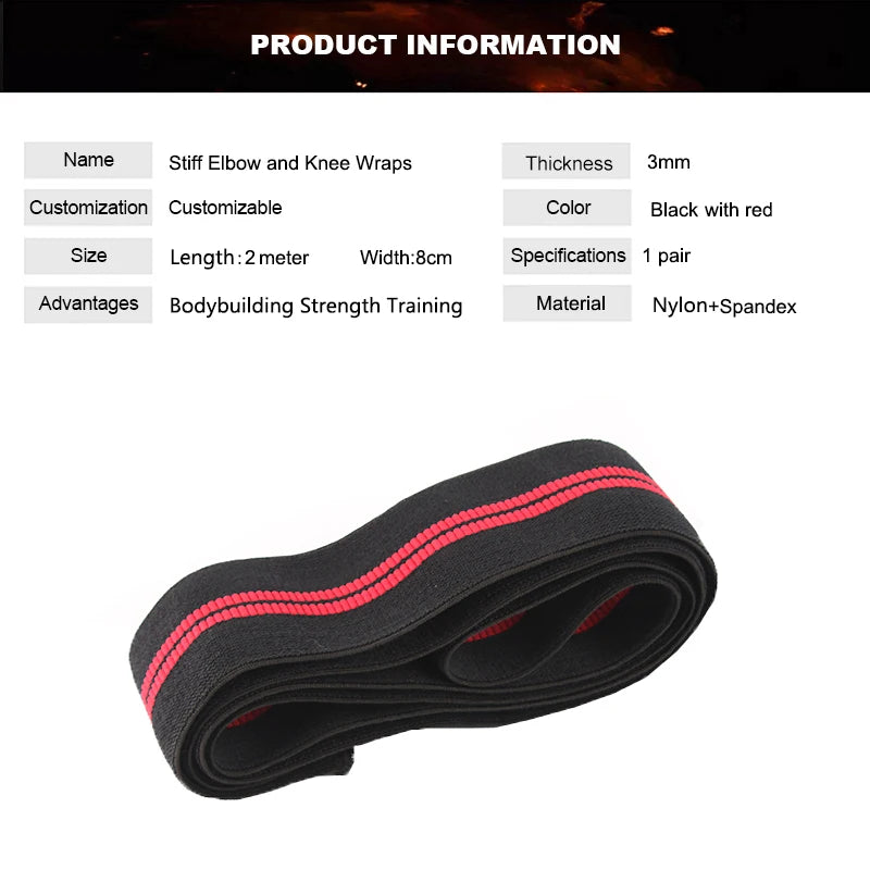 Kniebandagen 2m – Elastische Kompressionsbandagen für Squat, Powerlifting & Gewichtheben | Thryvo Fitness