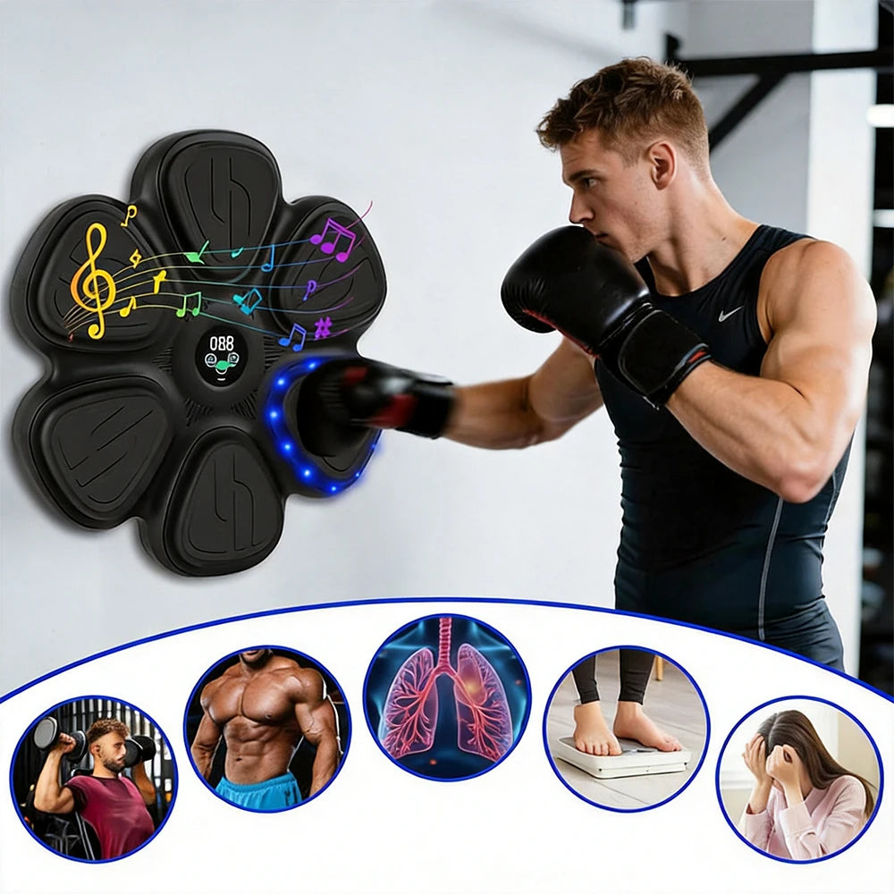 Boxing Machine 9 Speed & 9 Modi – Wandtrainer mit Handschuhen, LED & Punkteanzeige | Thryvo Fitness