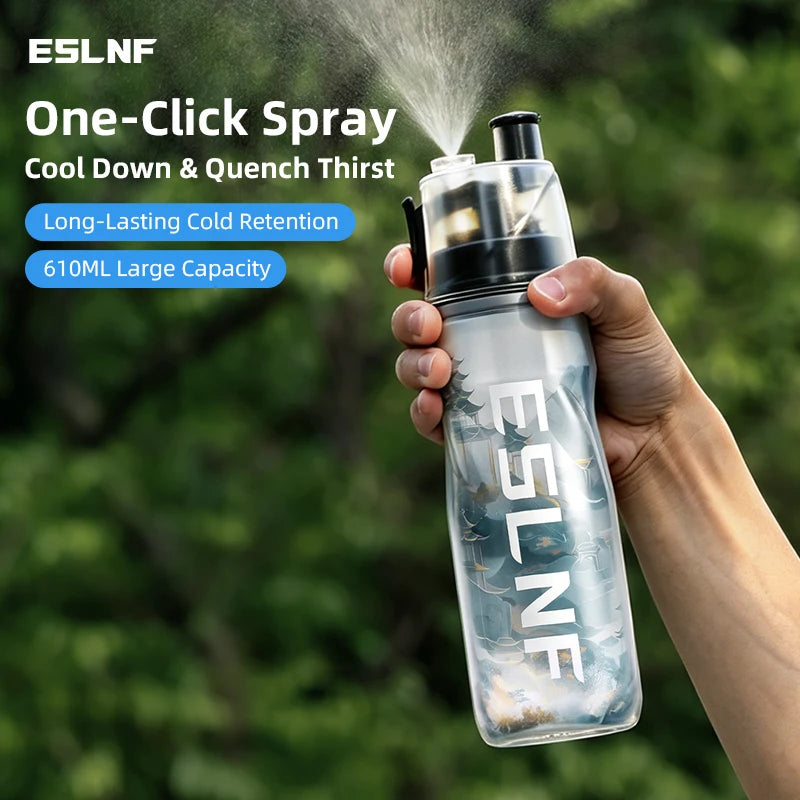 Sporttrinkflasche 2-in-1 – Spray & Direkttrinken, 0,6L, doppelwandig | Thryvo Fitness