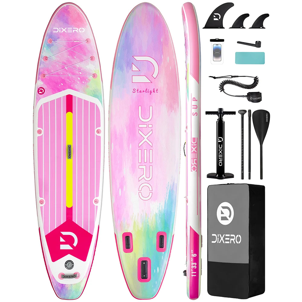 Myboat DIXERO Flower Aufblasbares SUP Board 335×84×15 cm – bis 170 kg, Blumen-Design | Thryvo Fitness