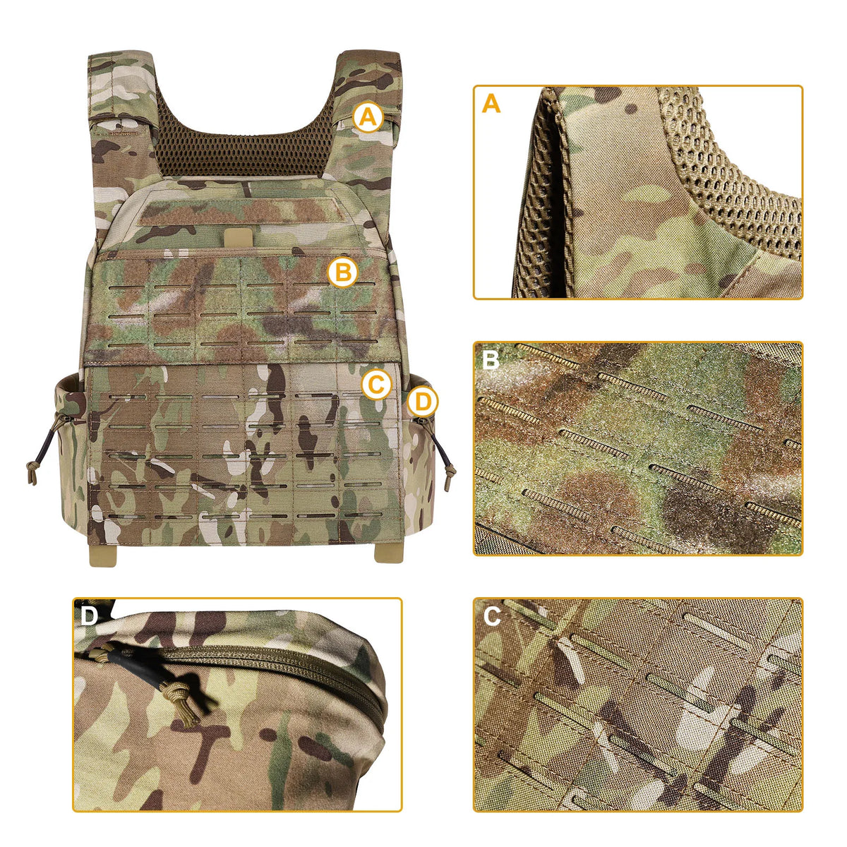 Gewichtsweste KRYDEX Tactical – bis 30 kg, MOLLE, 500D Nylon, 4 Farben | Thryvo Fitness