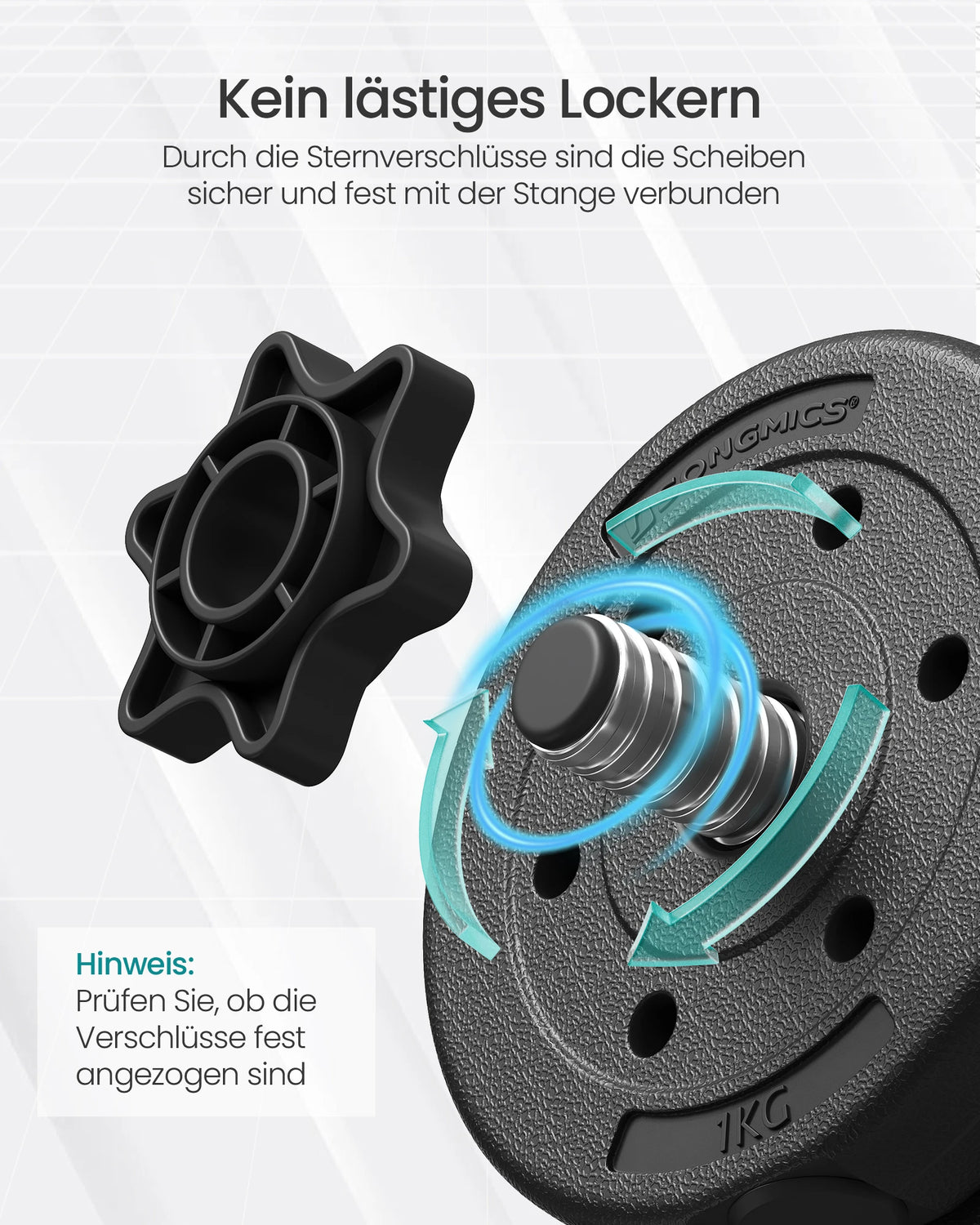 SONGMICS Hantelset 30 kg – Kurzhantel & Langhantel in einem