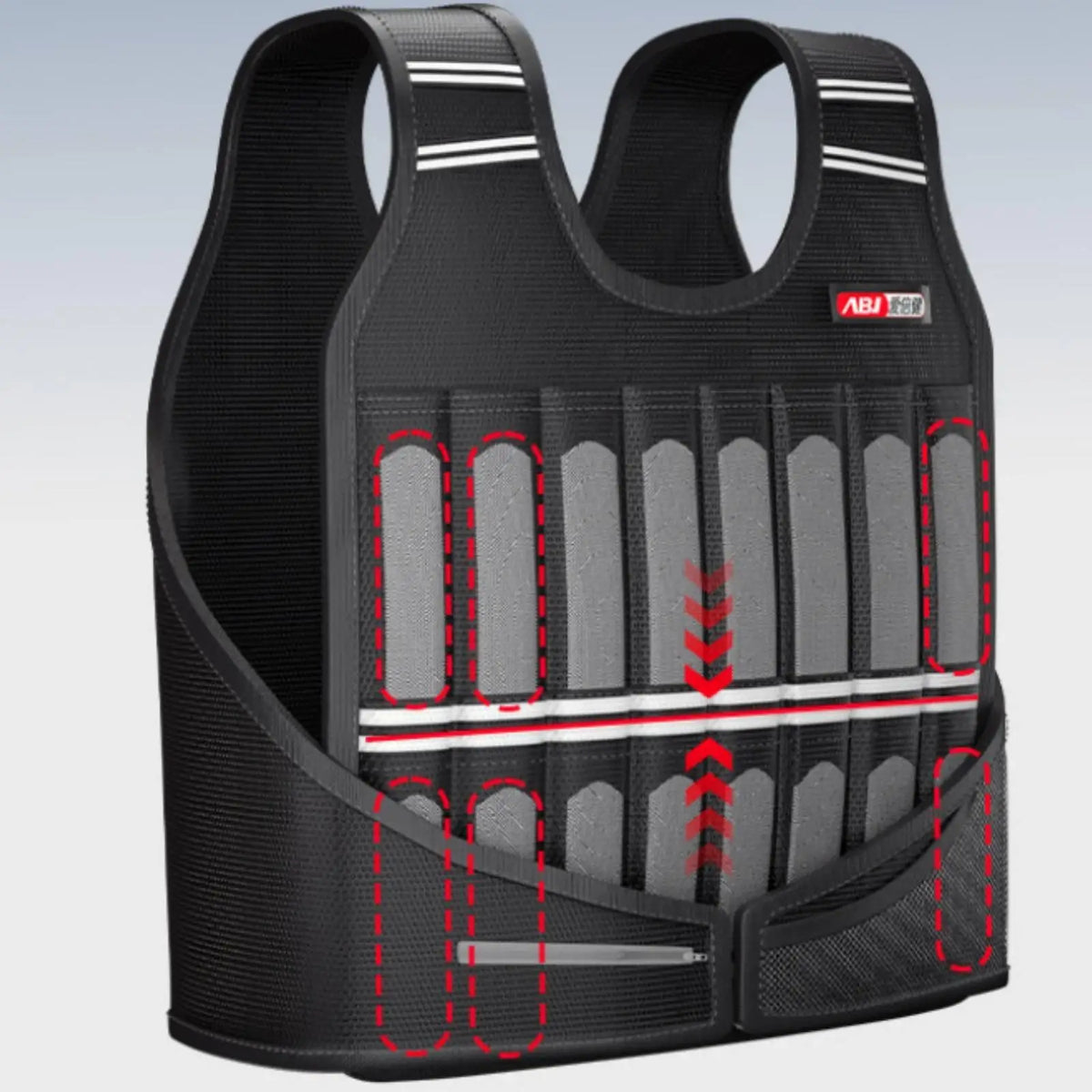 Gewichtsweste verstellbar – 5/10/15/20 kg, Netzgewebe, Laufen & Krafttraining | Thryvo Fitness