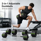 Langhantel Set 30 KG – 2-in-1 Kurzhantel & Langhantel, verstellbar für Home-Gym | Thryvo Fitness