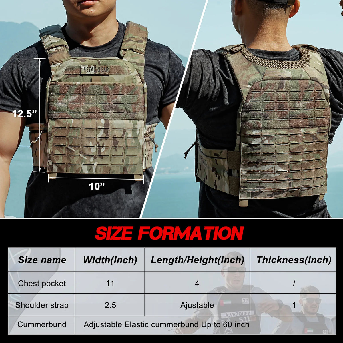 Gewichtsweste KRYDEX Tactical – bis 30 kg, MOLLE, 500D Nylon, 4 Farben | Thryvo Fitness