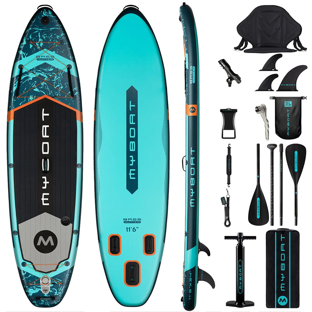 Myboat Aufblasbares SUP Board 351×86×15 cm – bis 195 kg, Komplett-Set mit Zubehör | Thryvo Fitness