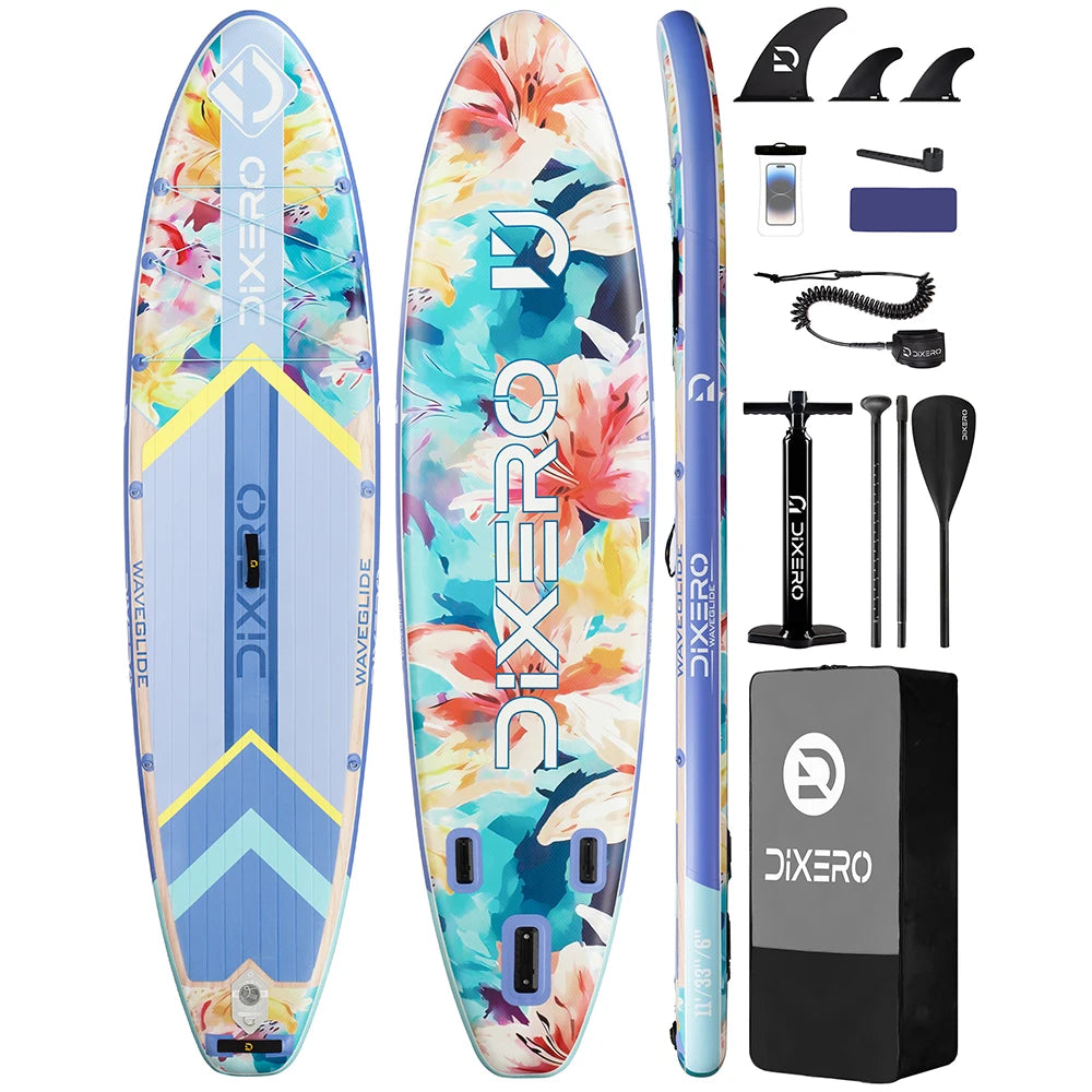 Myboat DIXERO Flower Aufblasbares SUP Board 335×84×15 cm – bis 170 kg, Blumen-Design | Thryvo Fitness