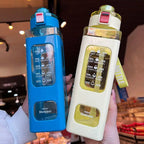 Sport Trinkflasche 700 & 900 ml – BPA-frei, auslaufsicher mit Zeitmarkierung & Strohhalm | Thrive Fitness