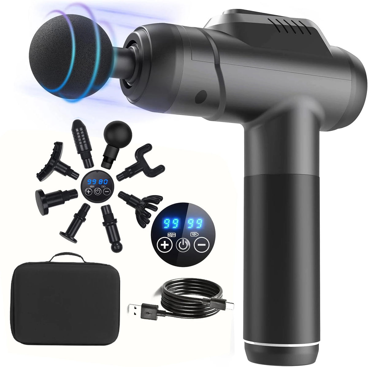 Elektrische Massagepistole mit Drucksensor – leise, 6h Akku, USB-C | Thryvo Fitness