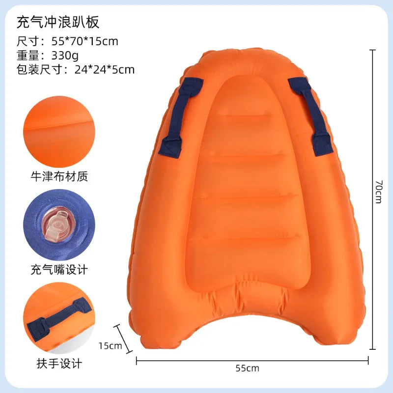 Aufblasbares Bodyboard – Leichtes Surfboard für Erwachsene & Kinder, Wasserski & Schwimmen | Thryvo Fitness