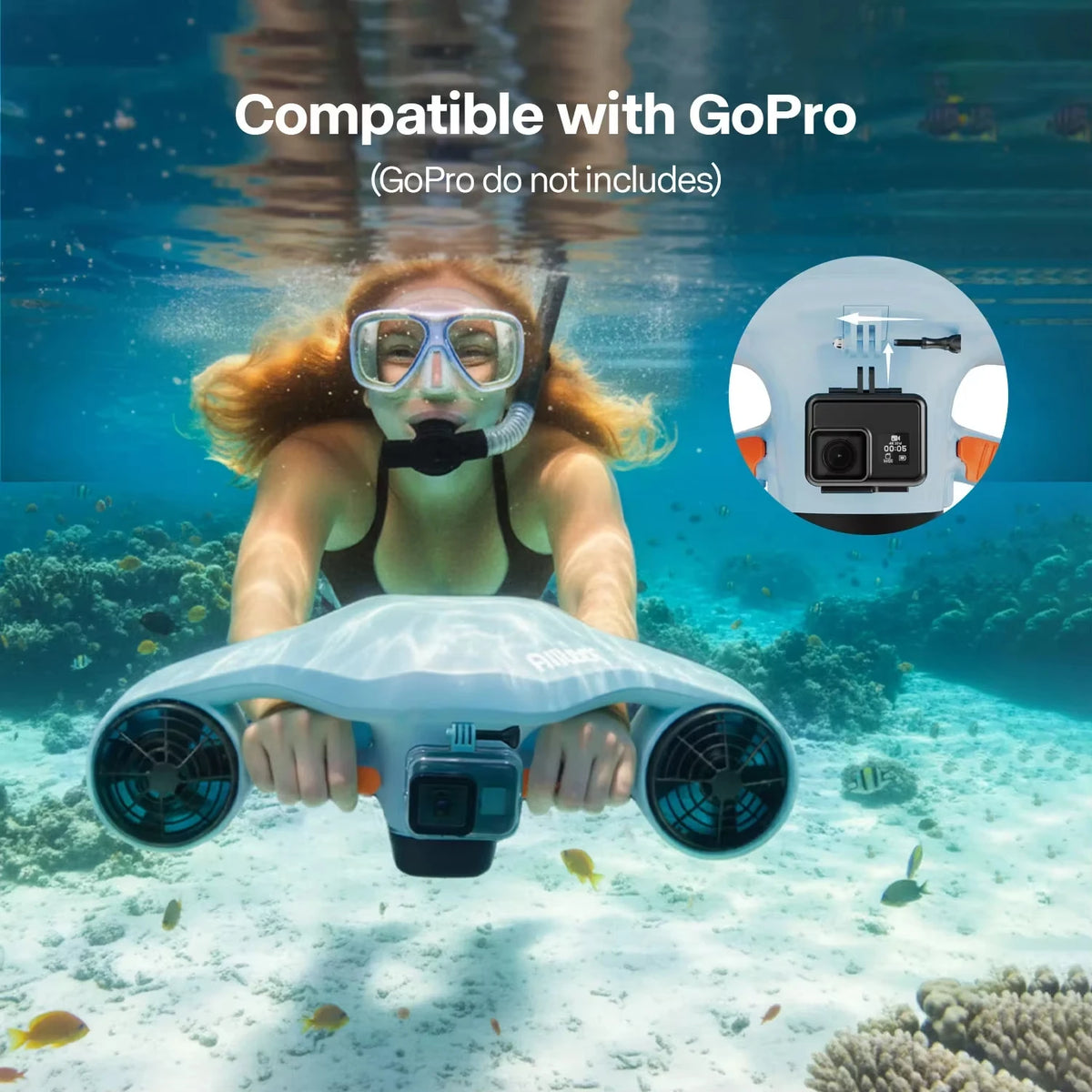 ASIWO Manta 2 Unterwasserscooter – 40m wasserdicht, 90 Min Laufzeit, für Kinder & Erwachsene | Thryvo Fitness