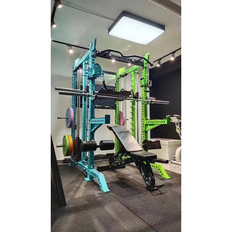 Smith Machine Power Rack – Multifunktional, 75+ kg Gewichtsturm, Stahl | Thryvo Fitness