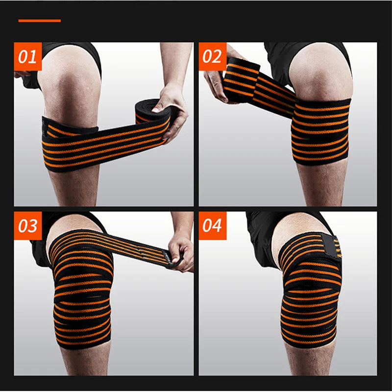 Kniebandagen 2m – Elastische Kompressionsbandagen für Squat, Powerlifting & Gewichtheben | Thryvo Fitness