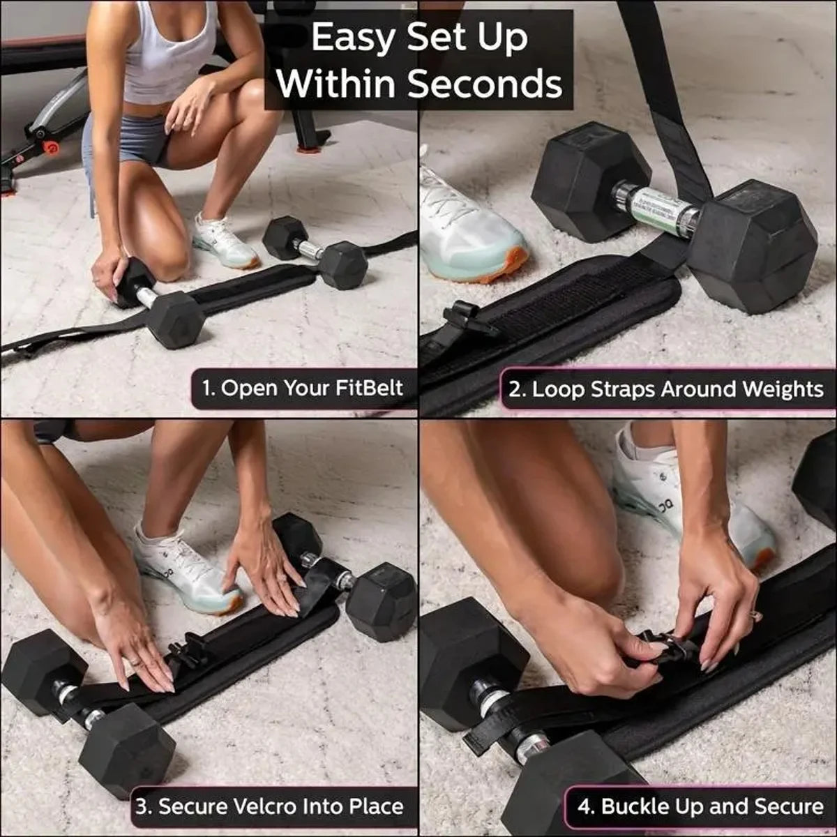 Hüftgurt für Hip Thrust & Krafttraining – Verstellbarer Nylon Gewichtsgürtel | Thryvo Fitness
