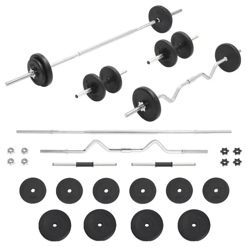 30kg Kurzhantel & Langhantel Set – Heimtraining Gewichte