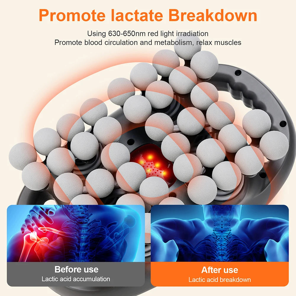 Faszienpistole 42-Köpfe – Hochfrequenz, Rotlicht, 9 Modi, 42 mm Tiefe | Thryvo Fitness