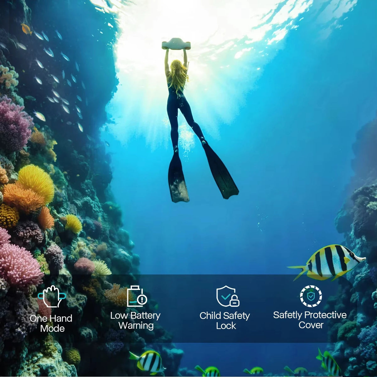 ASIWO Manta 2 Unterwasserscooter – 40m wasserdicht, 90 Min Laufzeit, für Kinder & Erwachsene | Thryvo Fitness
