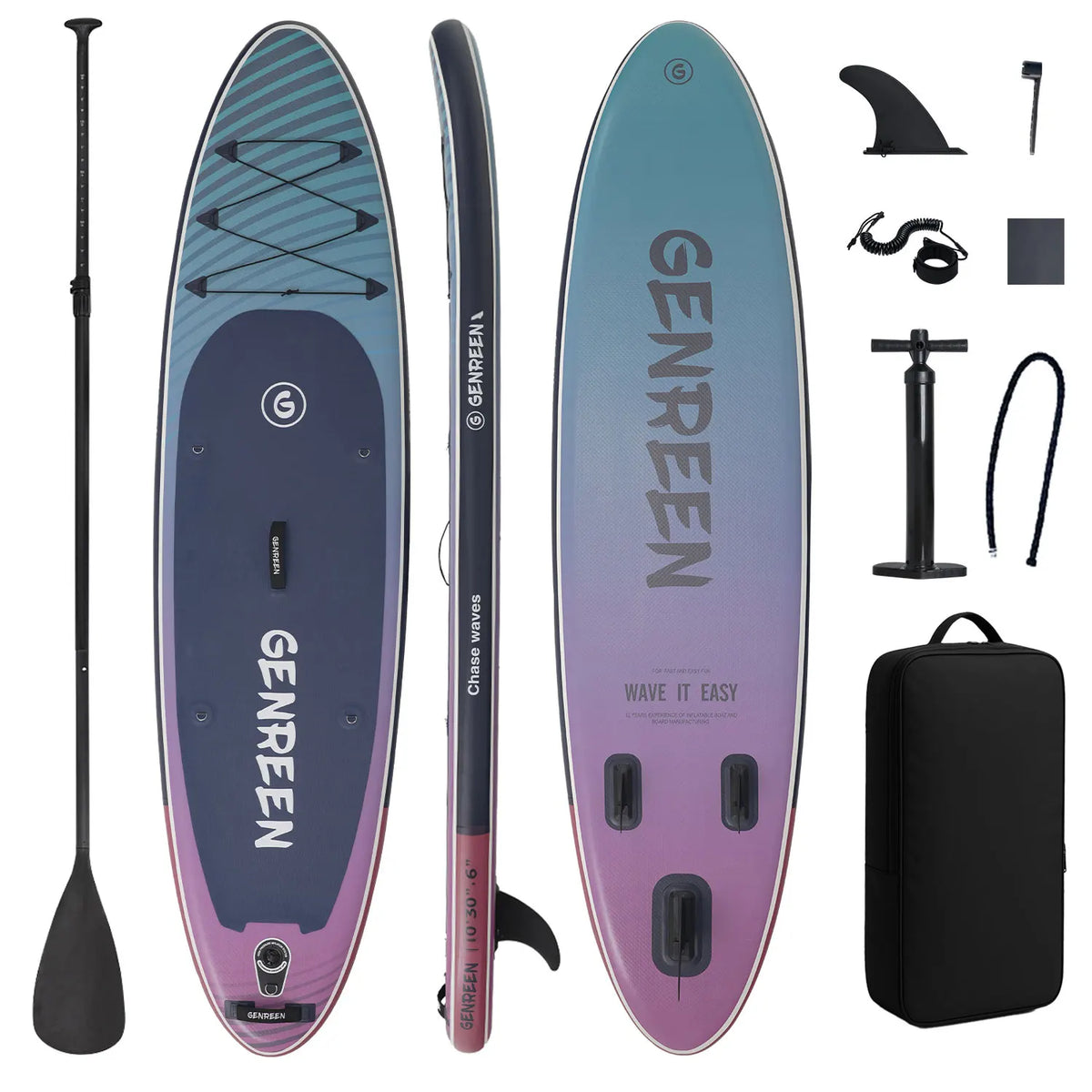 Aufblasbares SUP Board im Farbverlauf-Design 305×76×15 cm – für Frauen & Anfänger, Yoga & Fitness | Thryvo Fitness