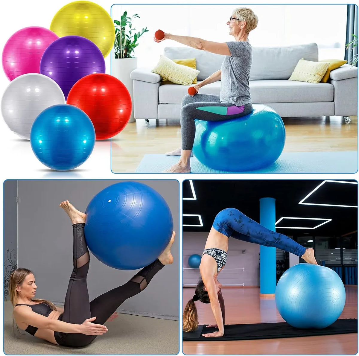 Gymnastikball 55 / 75 cm – aufblasbar, verdickt, Yoga, Pilates & Balance | Thryvo Fitness