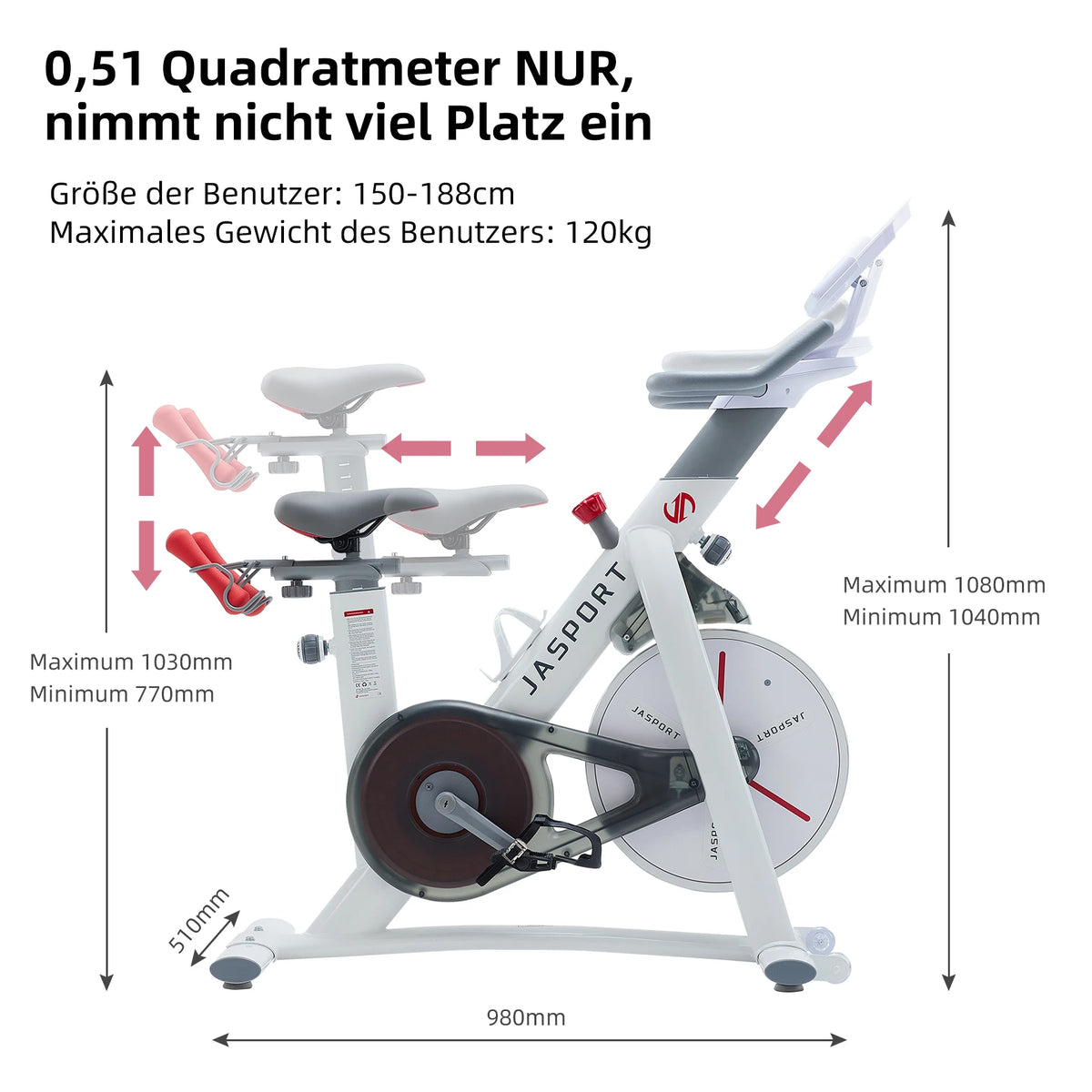 JASPORT S3 Ergometer Heimtrainer – App, Zwift & Kinomap, leise, bis 120 kg | Thryvo Fitness